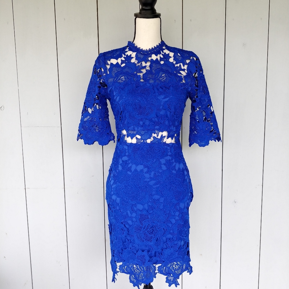 LULUS | A Fine Romance Lace Crochet Bodycon Dress